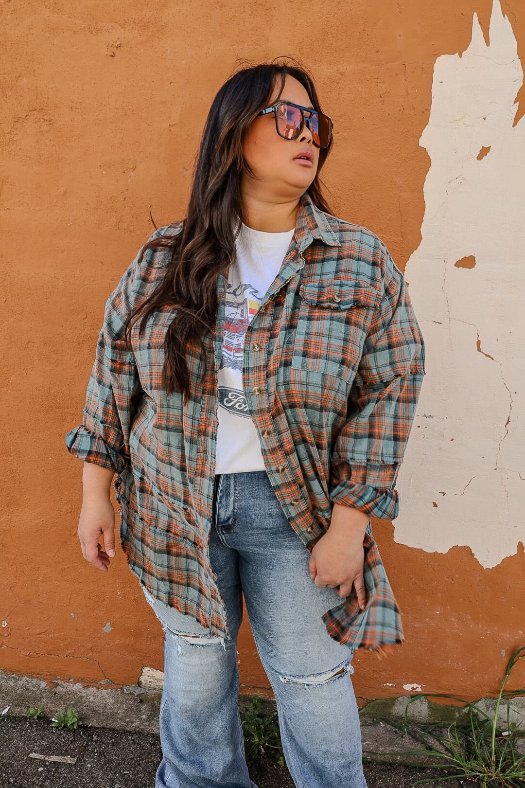 Divided Sky Extra Oversized Flannel - Teal