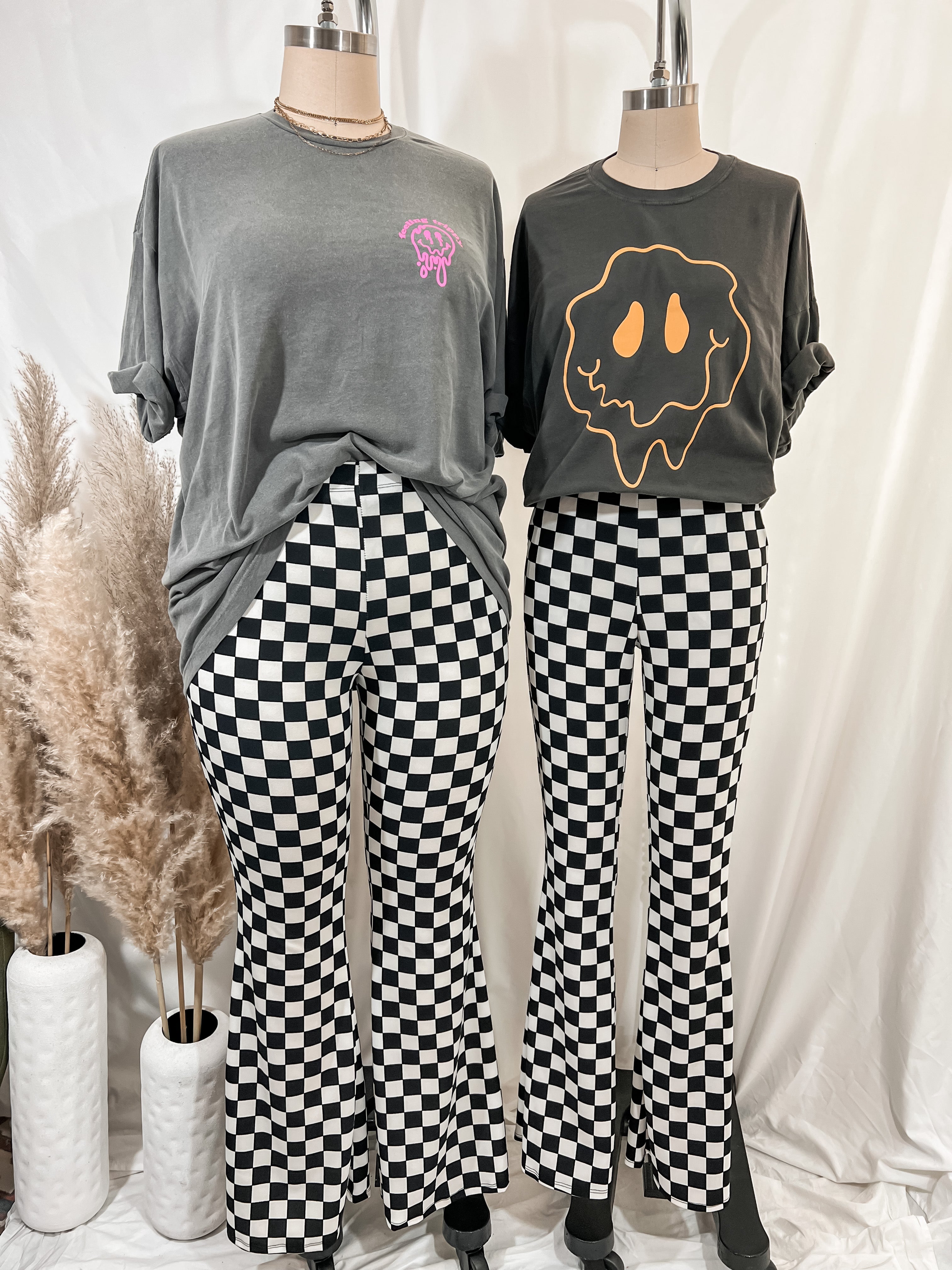 Hot Rod Checkered Flare Leggings – F+I Collective
