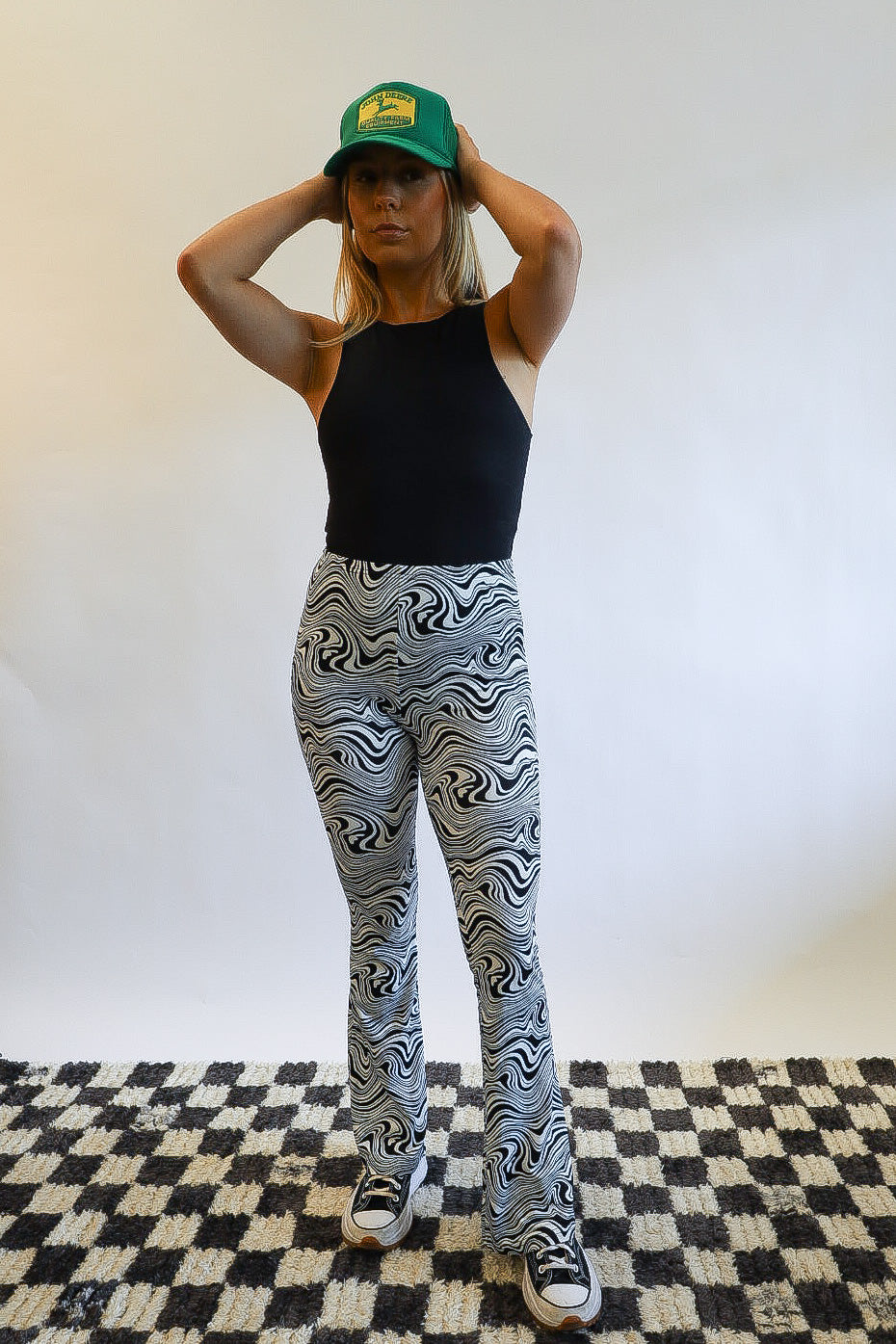 So Trippy Swirl Print Flare Leggings – F+I Collective