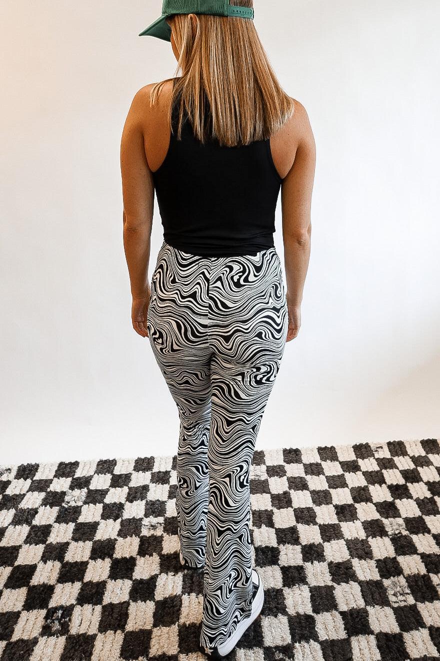 Flared patterned leggings