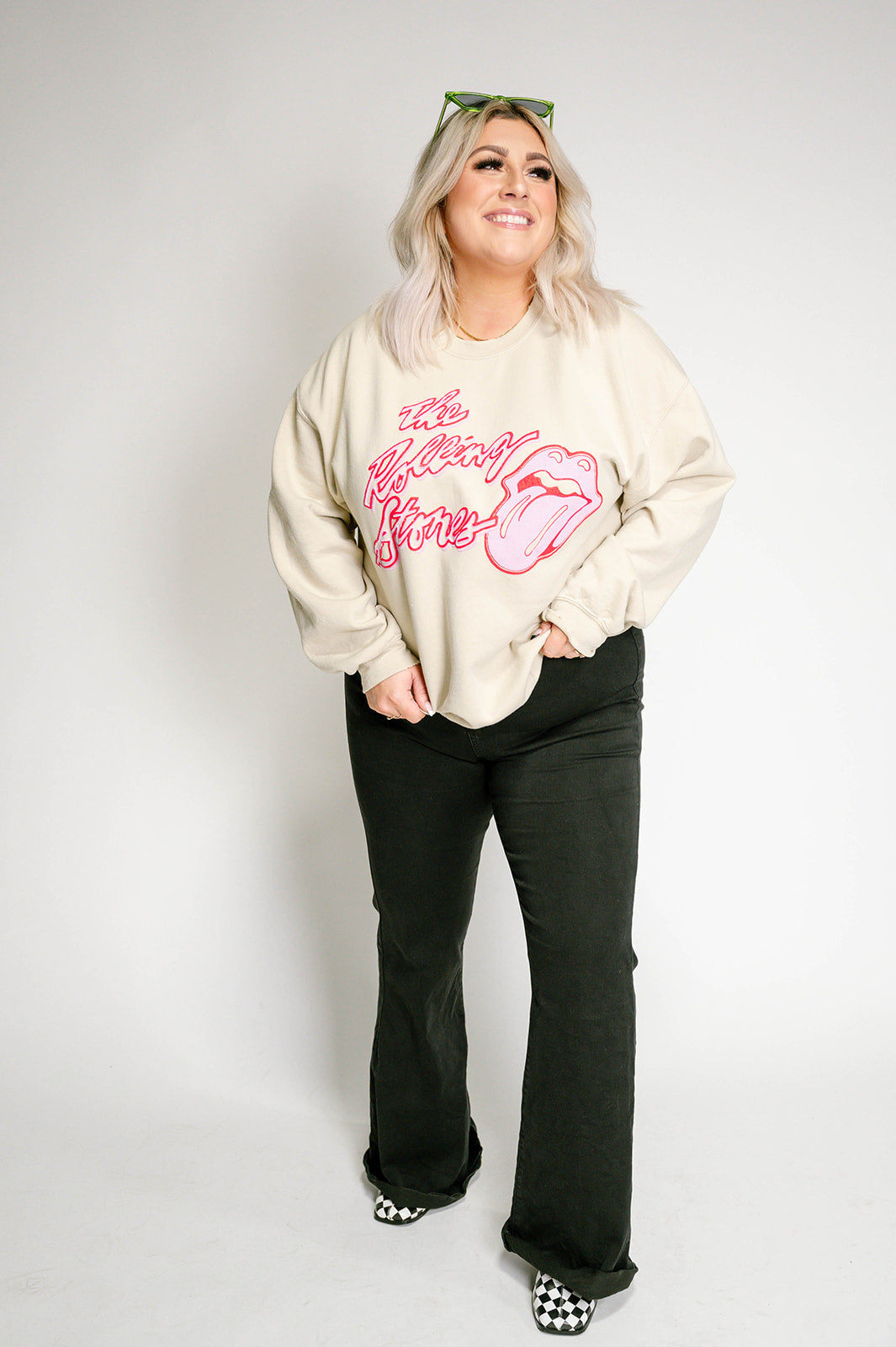 The Rolling Stones Pink + Sand Crewneck