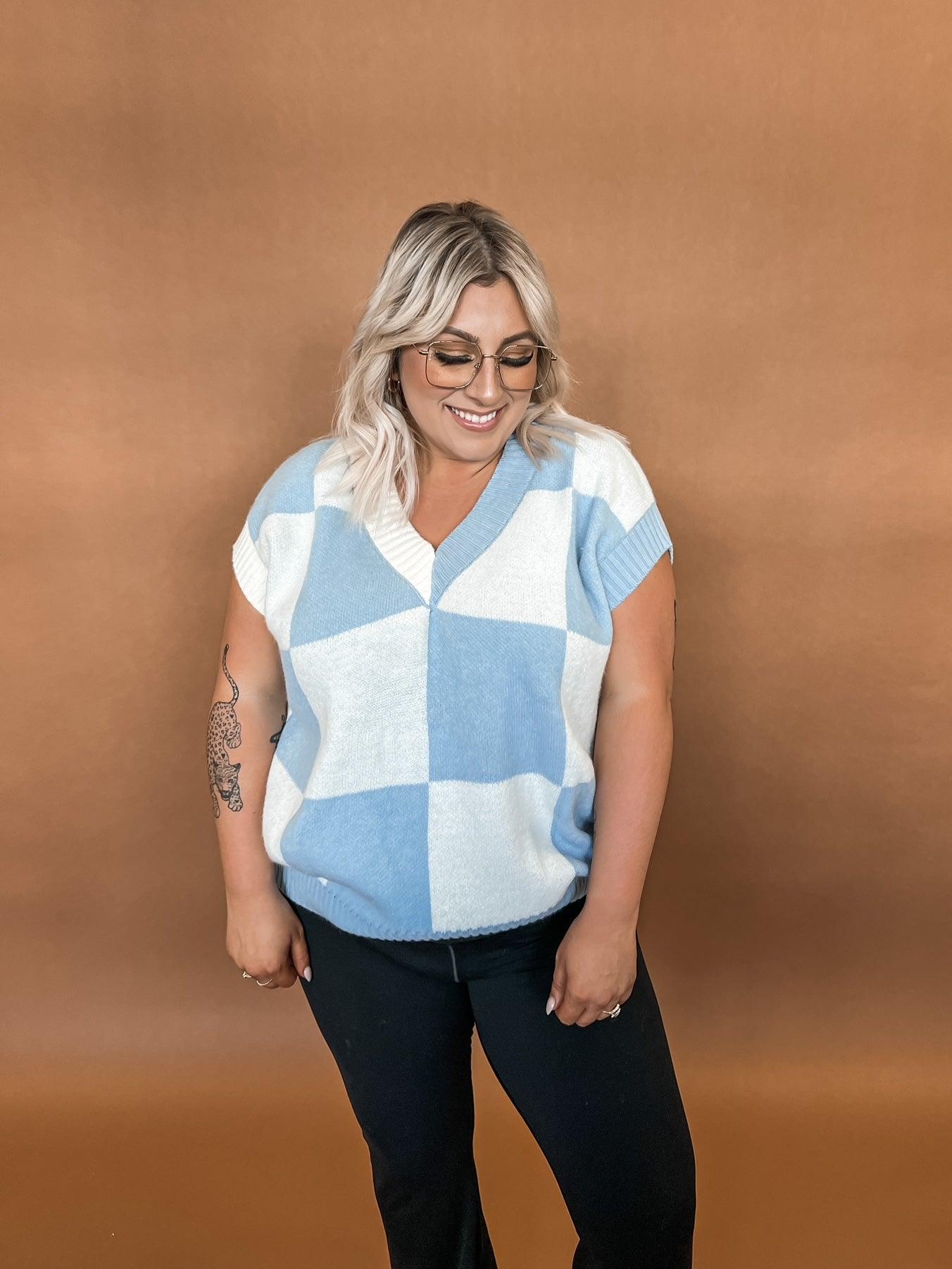 Ziggy Checkered Knit Top