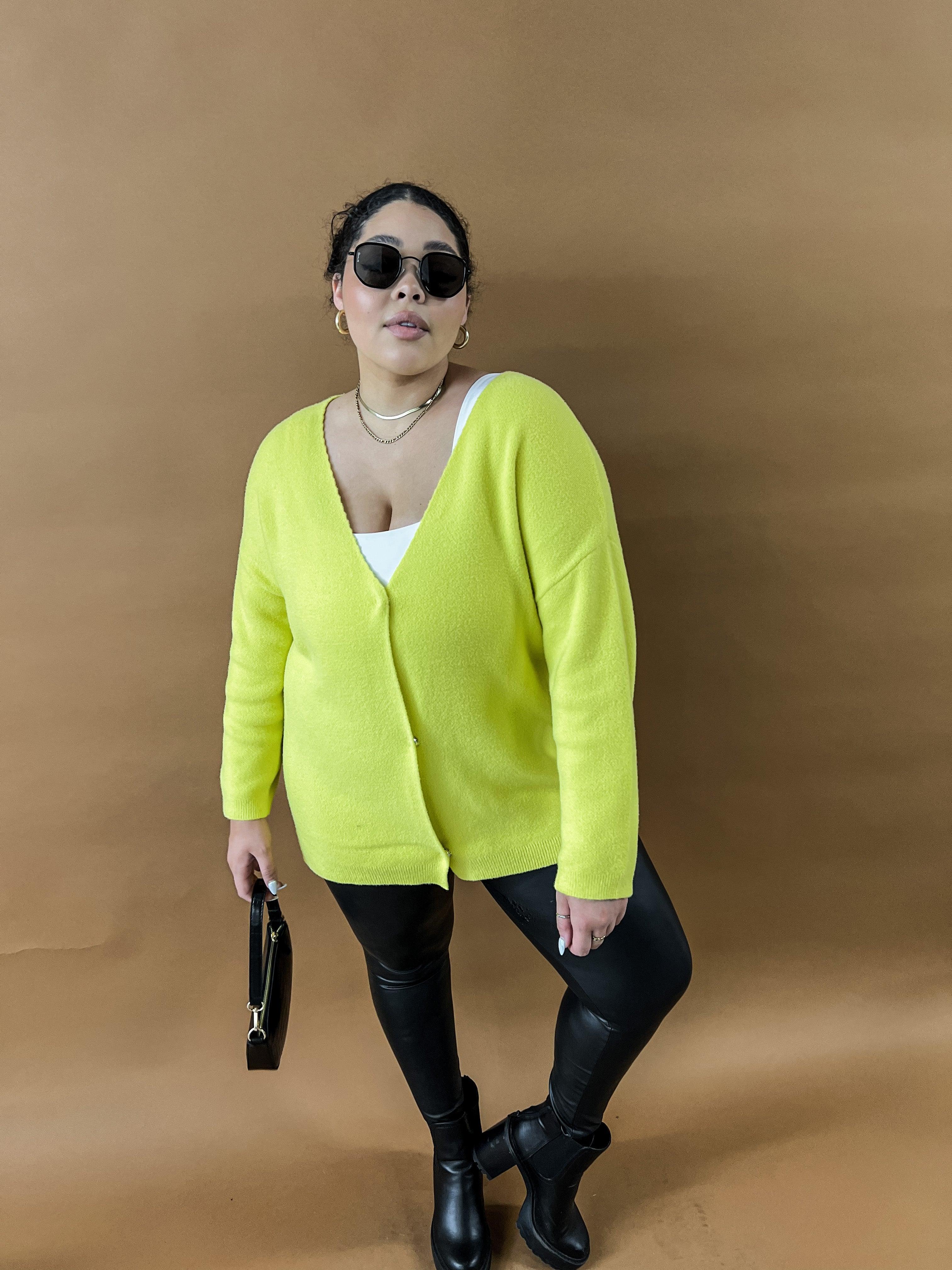City Girl Neon Oversized Longline Cardigan