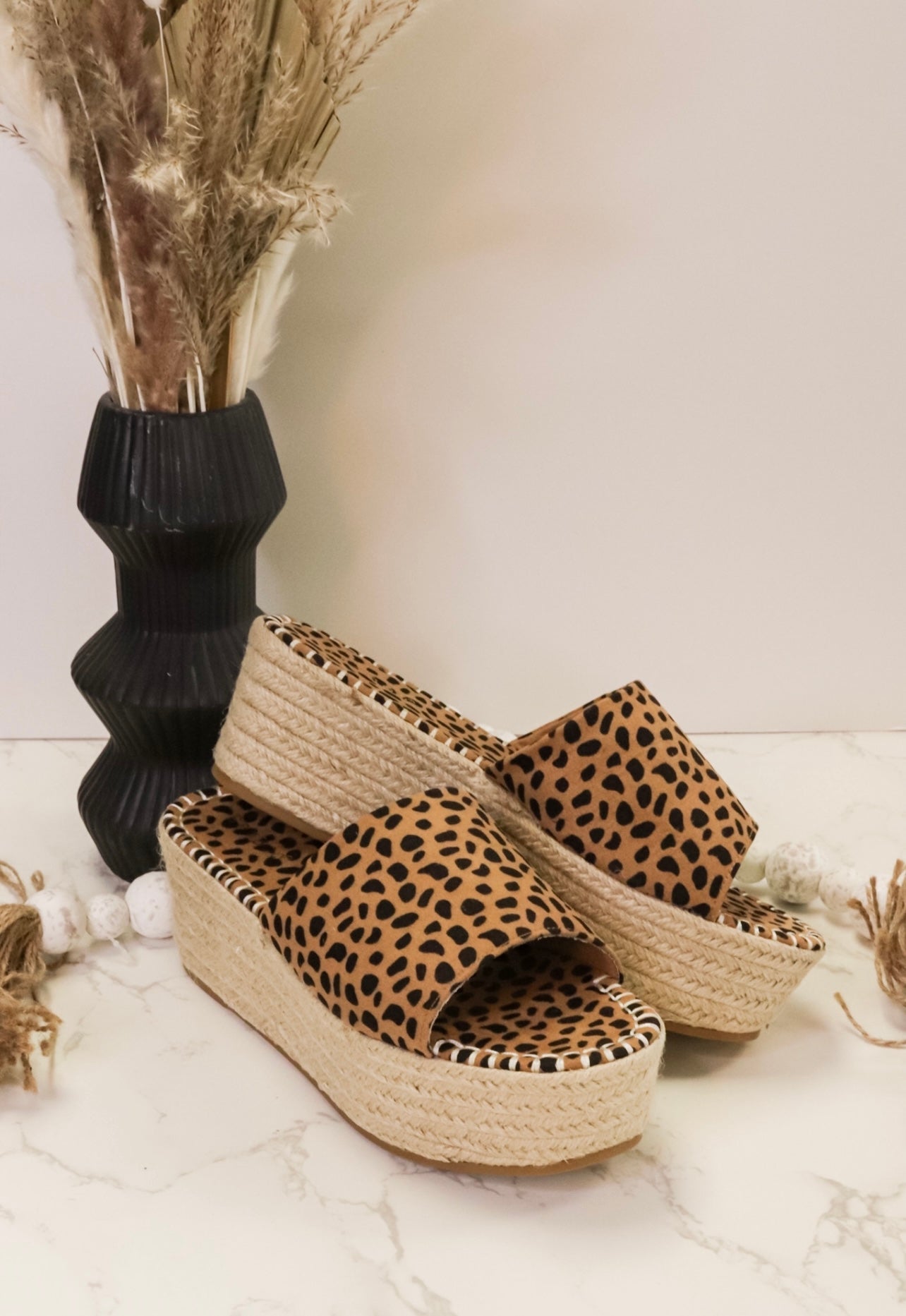 Kat Leopard Platform Slide Sandals
